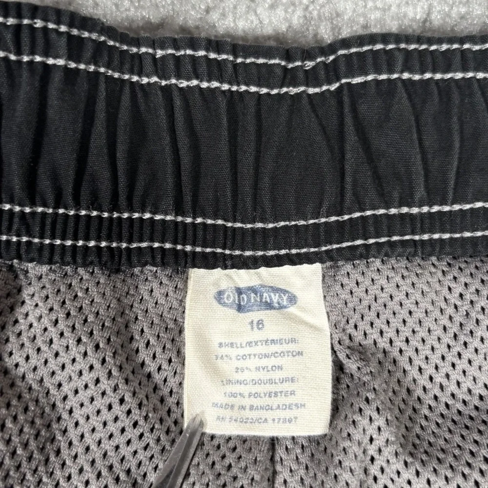 Vintage Old Navy Pants Youth Boys 16 Black Convertible Cargo Lined Skater 2002